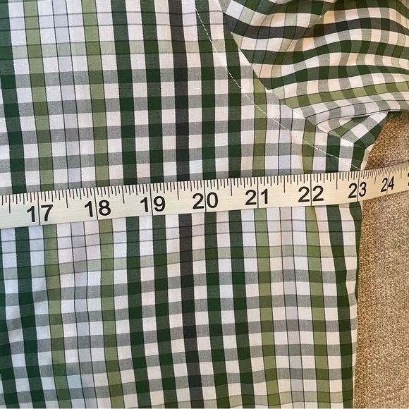 Banana Republic Mens Large 16-16 1/2” Various Greens Check Pattern Button Shirt - Picture 6 of 10